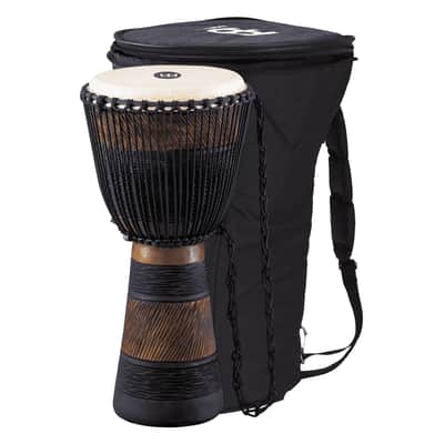Meinl Percussion ADJ3-L+BAG African Style Rope Tuned 12" Wood Djembe with Bag, Brown/Black (VIDEO) image 1