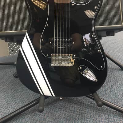 Fender ODM Custom Shop Tom DeLonge Stratocaster  Black w/ Black Competition Stripe Box Car Racer Era image 3