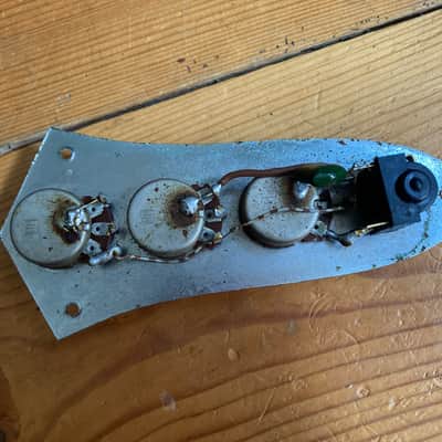 1970s Vintage Satellite Jazz Bass Guitar Control Plate image 4