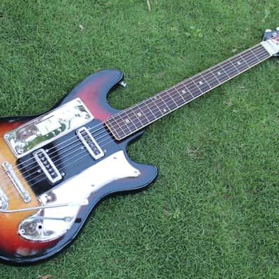 RARE Vintage 1964 Teisco Del Rey VN-2 Baritone Electric Guitar MIJ made in Japan All Original! image 3