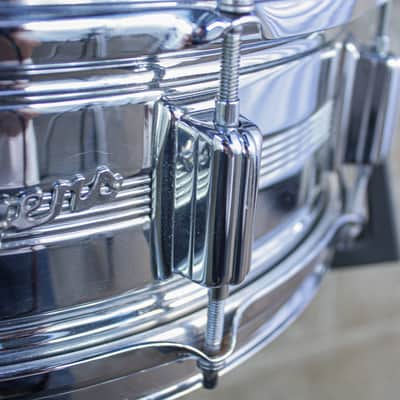 Rogers 1960's Era 5" x 14" Dynasonic 5 Line COB Snare Drum image 9