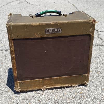 Vintage 1954 Fender Tweed Deluxe Guitar Amplifier 5D3 Wide Panel image 2