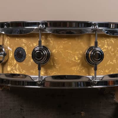 2000s DW 5x14 Collectors White Marine Pearl Snare Drum image 7