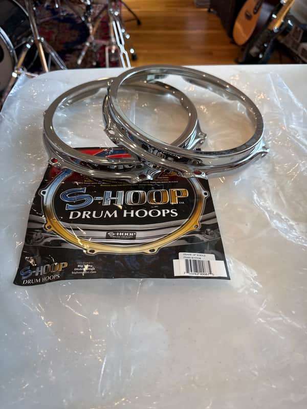 S-HOOP drum Hoops Two 8”6 lugs never been used 2022 - Chrome image 1