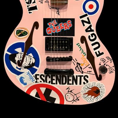 Fender Tom DeLonge Sticker Starcaster Electric Guitar - Satin Shell Pink image 3