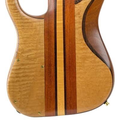 Used Acacia Custom Long Scale 5-String Bass Quilted Maple w/Mahogany, Maple, and Bubinga Neck #NSN image 4