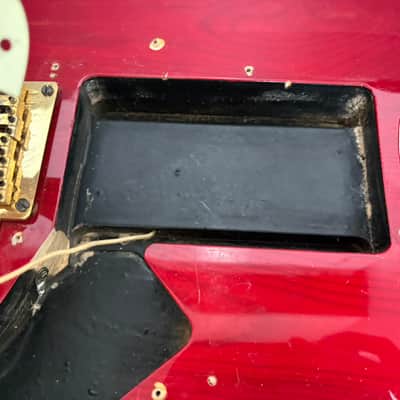 90s Charvel CST-060 Stratocaster Body Ash See-throw Red w/Plate Made in Japan image 13