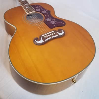 Epiphone Masterbilt J-200 all Solid Wood Acoustic Electric Guitar Aged Antique Natural Gloss Bild 5