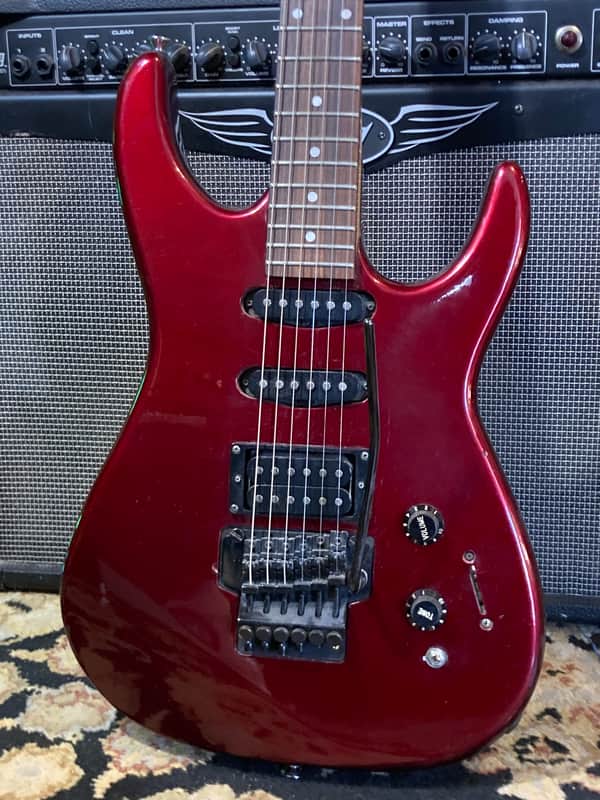 Squier by Fender HM Heavy Metal Super Strat MIK HM-2? 1989 - Metallic Burgundy image 1