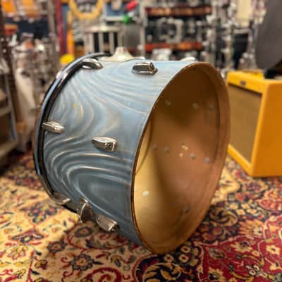 1960s Slingerland 14x20 Bass Drum Shell in Blue Satin Flame image 1