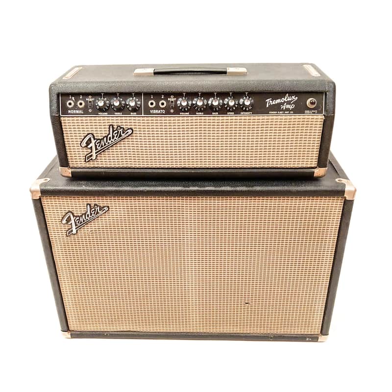Fender Black Panel Tremolux 2-Channel 35-Watt 2x10" Piggyback Guitar Amp 1963 - 1966 image 1