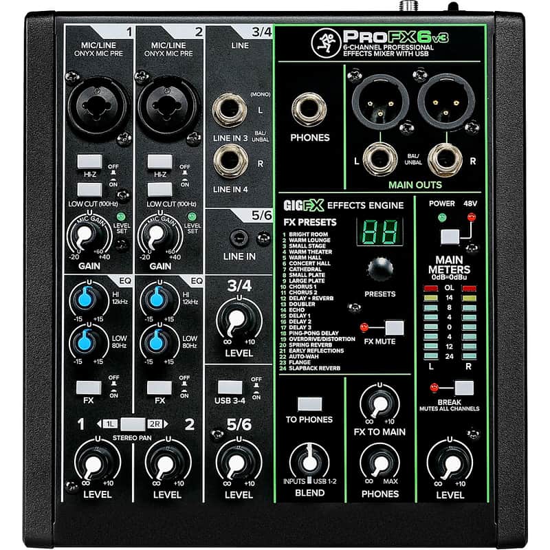 Mackie ProFX6v3 6 Channel Professional Effects Mixer with USB image 1