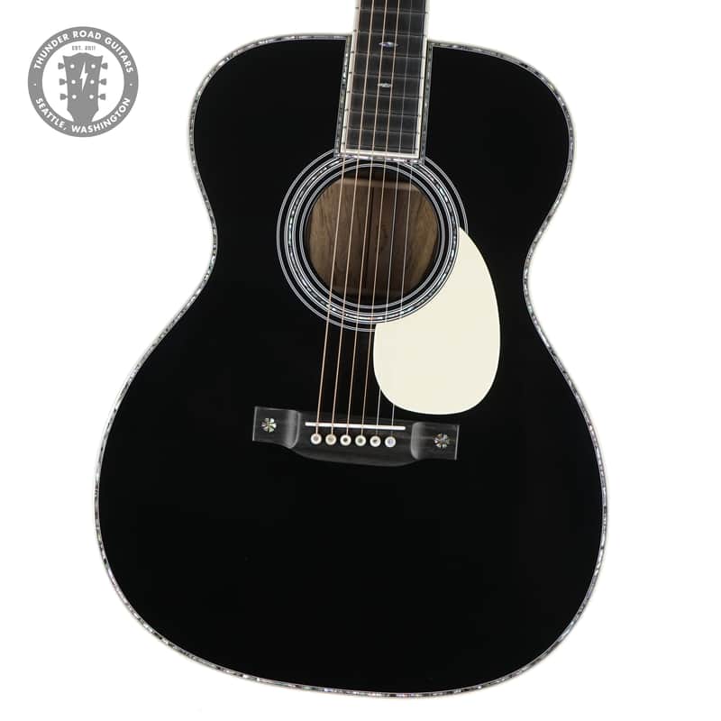 New Martin Custom Shop Style-42 OM 14-Fret Black Top w/Adirondack Spruce & Cocobolo image 1