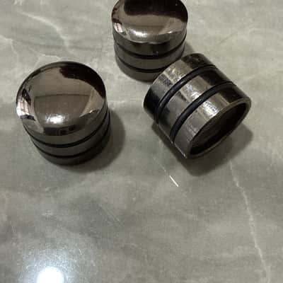 (3) Three pcs Hipshot 80600 Black O-Ring Guitar/Bass KNOBS (Screw Lock Type) image 1