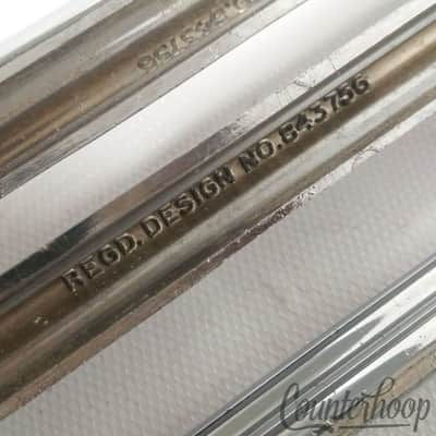 *Premier 8x Bass Drum Lugs Diamond Chrome Vintage 50s England 2-Hole 9 3/16"* image 4