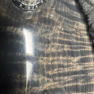 1991 PRS Paul Reed Smith Custom 24, Flame Maple 10-top, Mahogany back and neck, Brazilian Rosewood Fretboard with Bird Inlays, PRS Tremolo Bridge, Finished in Grey Black, with Nickel Hardware image 6