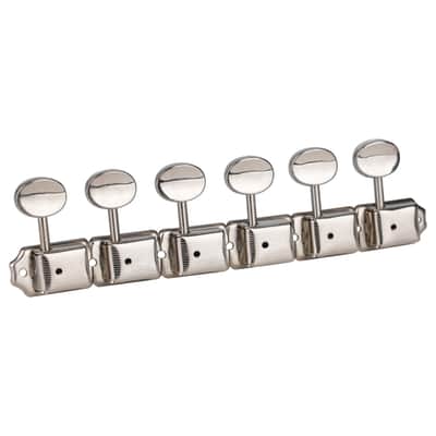 6 inline Vintage Guitar Tuners Tuning Pegs Machine Heads for Squier Fender Strat/Tele Style Electric Guitar Nickel image 2