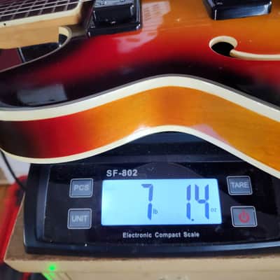 Aria Diamond 5102T semi-hollow double-cut vintage MIJ '70s - sunburst image 17