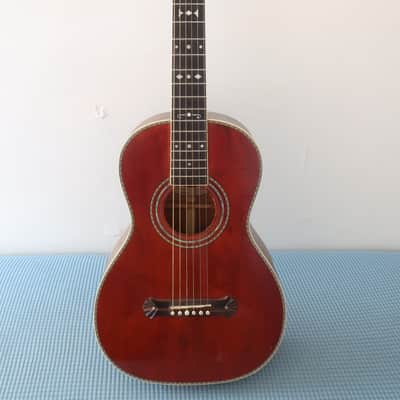 Red Stained Version 2016 Washburn R314KK Spruce/Trembesi Parlor Guitar Rare 1890s Golden Era Period Correct Recreation Limited Edition Long Discounted Model No Coffin Case image 1