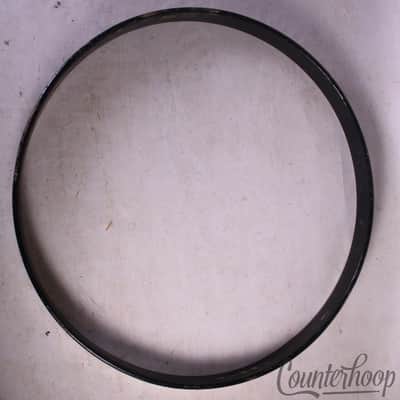 *Premier 22" Silver Wrap Inlay Bass Drum Wood Hoop/Rim Vintage 70s England Black image 5