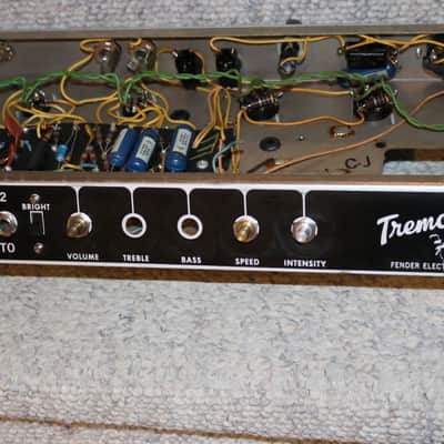Vintage 1965 Fender Blackface Tremolux Tube Amp Chassis Project image 3