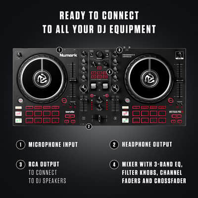 Numark - Mixtrack Pro FX – 2 Deck DJ Controller For Serato DJ with DJ Mixer image 2