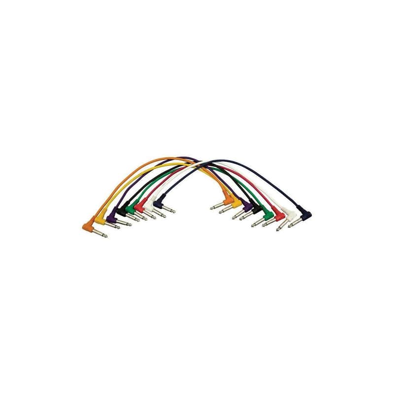 Hot Wires PC18-17QTR-R 1/4" TS Patch Cables - 17" (Pack of 8) image 1