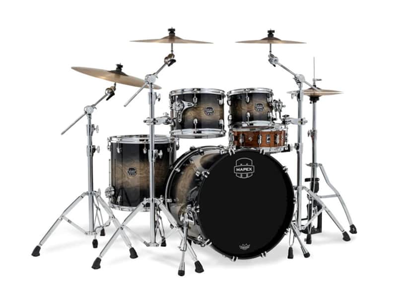 ~NEW~ Mapex SR529XUZXG Saturn VI Rock 4-Piece 10/12/16/22 Drum Kit Set in Black Ink Burst Gloss Lacquer image 1