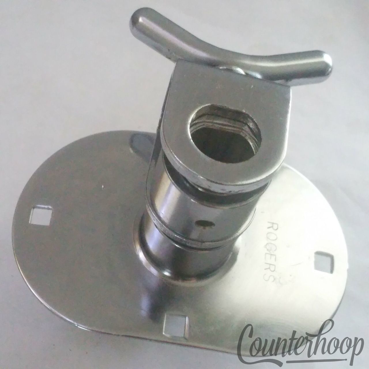 Rogers Bass Drum Double Tom Mount Post Receiver Chrome Hex Swivomatic Vintage60s — main photograph