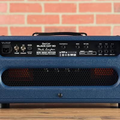 Bad Cat Custom MOD Shop Black Cat 30-watt Electric Guitar Amp Head - Custom Navy Blue Tolex (with Gold Piping) image 7