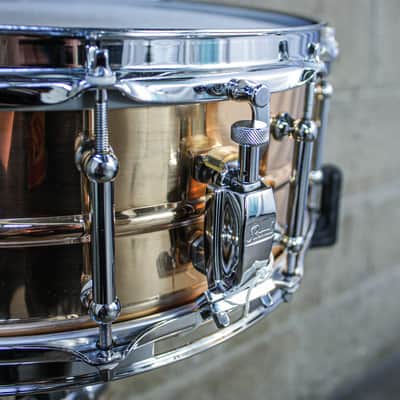Pearl 5.5" x 14" Pearl Bronze Sensitone Snare Drum with Tube Lugs - Early 2000's image 9