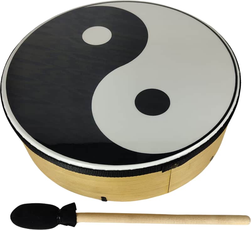Remo ET 8414 YY YingYang Hand Drum - Light-colored frame image 1