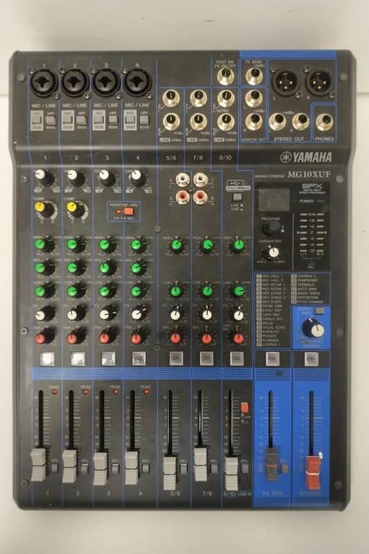 Yamaha MG10XUF 10 Channel Analog Mixer 2018 - Present - Black image 1