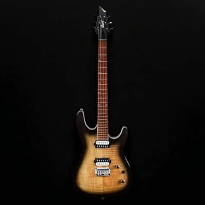Cort KX Series KX300OPRB, Mahogany Body w/ Spalted Maple Top, EMG, Open Pore Raw Burst Finish image 2
