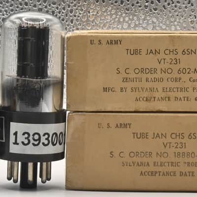 2x1950's Sylvania JAN 6SN7GT Black Pates Made in USA Amplitrex Tested Tube image 2