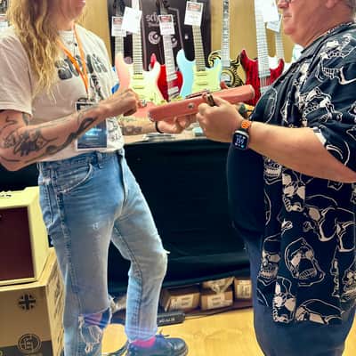 Schecter Nick Johnston Traditional LH SSS (Lefty/Zurdo) SIGNED BY NICK SUPER EXCLUSIVE - Atomic Coral Pink Shell With Custom Foam Case”The Home of Tone” image 24