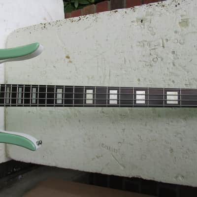 Left Hand Danelectro Longhorn Bass Guitar, 1990's Surf Green, Converted From Right Hand image 3