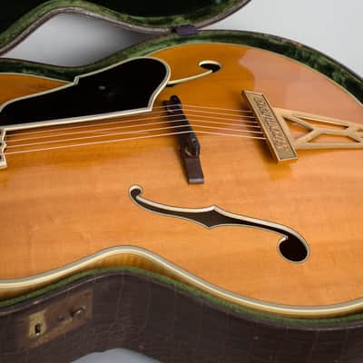 Stromberg  Deluxe Cutaway Arch Top Acoustic Guitar (1954), ser. #635, original brown hard shell case. image 13