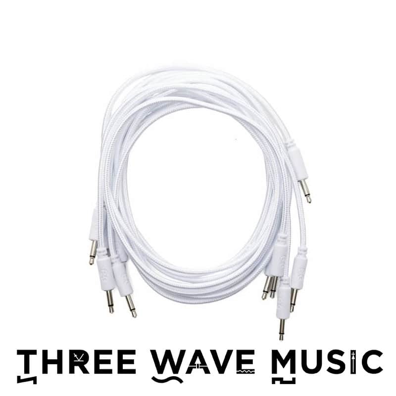 Erica Synths Braided & Soft Eurorack Patch Cables 90 cm (5 pcs) (White)  [Three Wave Music] image 1