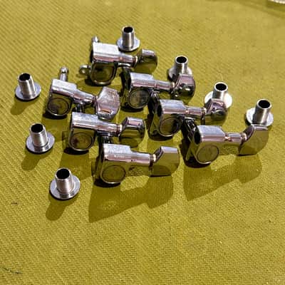 Vintage Schaller "Made in West Germany" In Line Tuners - Chrome - Set of 7 image 3