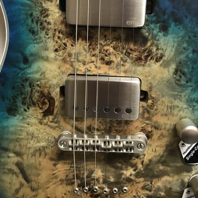 DEAN Exile Select Burled Poplar STQB electric GUITAR new Turquoise Burst - EMG image 3