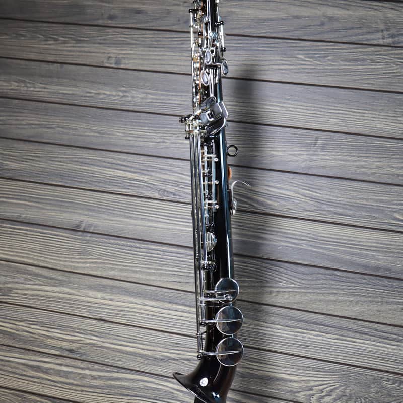 Cannonball Big Bell Stone Series Arc Soprano Sax Black with Silver Keys - SA5-BS image 1