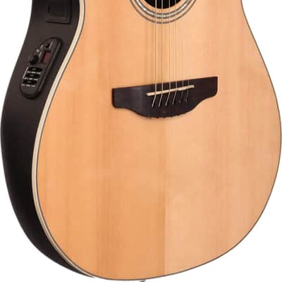 Ovation Celebrity Standard Mid Depth Acoustic-Electric Guitar, Natural w/ Gig Bag and Guitar Stand image 3