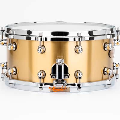 Pearl Reference One 14x6.5" Cast Brass 3mm Snare Drum Mastercast Die-cast Hoops Swivel Lugs Glide-lock Strainer RF1B1465 | WorldShip | Authorized Dealer image 6