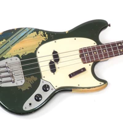 1970 Fender Mustang Bass - Competition Blue with Racing Stripe Road Warrior image 3