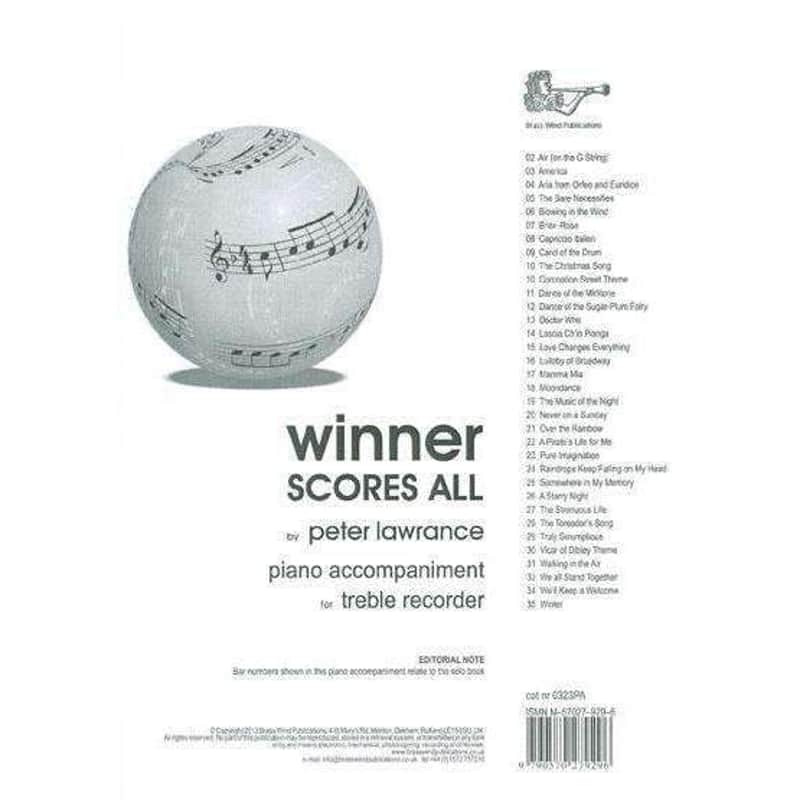 Hal Leonard Winner Scores All Piano Accompaniment For Treble R...