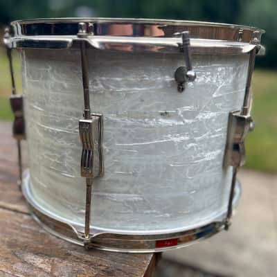 PRE SERIAL Ludwig No. 444 Club Date 9x13" Rack Tom with Keystone Badge 1961-1964 WHITE MARINE PEARL WMP image 5