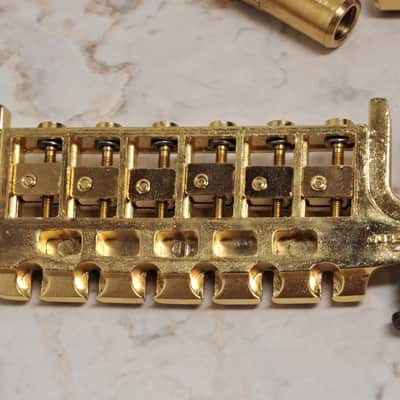 Ibanez Rare Vintage Short Stop Schaller Style Wraparound Guitar Bridge - Patent Pending Japan-70's - 90's - Gold Finish image 6