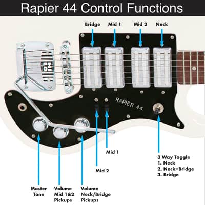 Rapier 44 Electric Guitar ~ Arctic White image 4