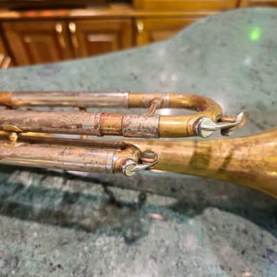 SVintage Soviet Bb Trumpet “Pompovaya Truba” No. 3461 — Moscow Musical Instrument Factory — 1970s — Brass & Silver Finish with Original Velvet Case image 14